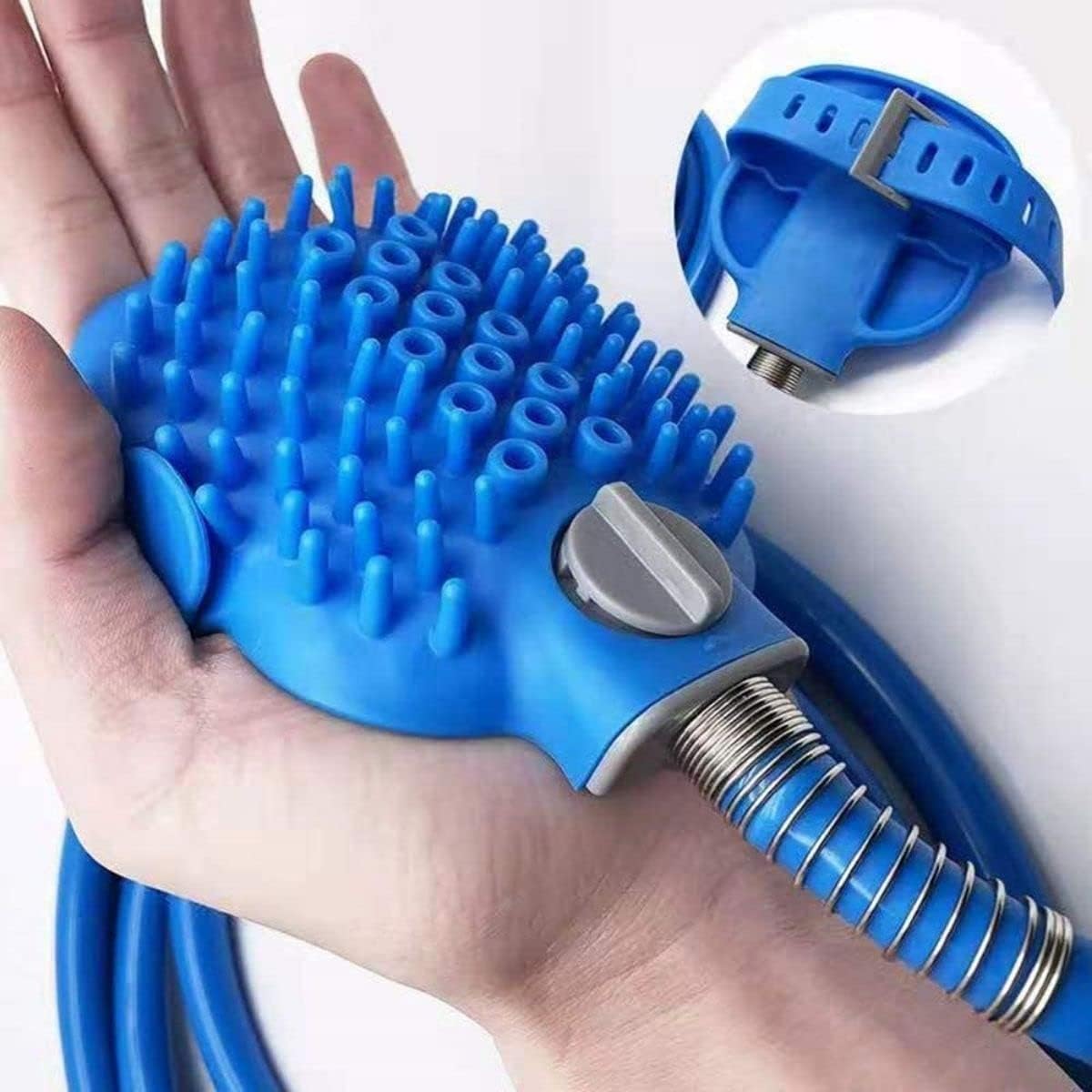 Ducha masajeadora para baño de mascotas + limpiador de patas de regalo